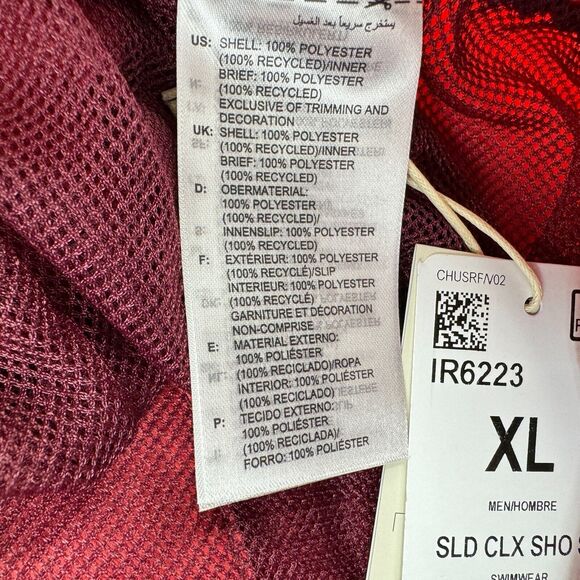 Adidas Mens Solid CLS Short Length Mesh-Lined Swim Shorts Salmon Pink XL - Picture 5 of 5